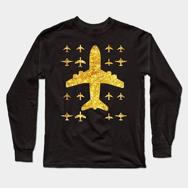 Aviation Aircraft Pilot Plane Airplane Rocket Sky Aerospace Flight Helicopter Airport Runway Airbus Airliner Landing Air Aeroplane Aviator Jet Boeing Aeronautical Airforce Aircrew Fly Wing Long Sleeve T-Shirt by BestSellerDesign